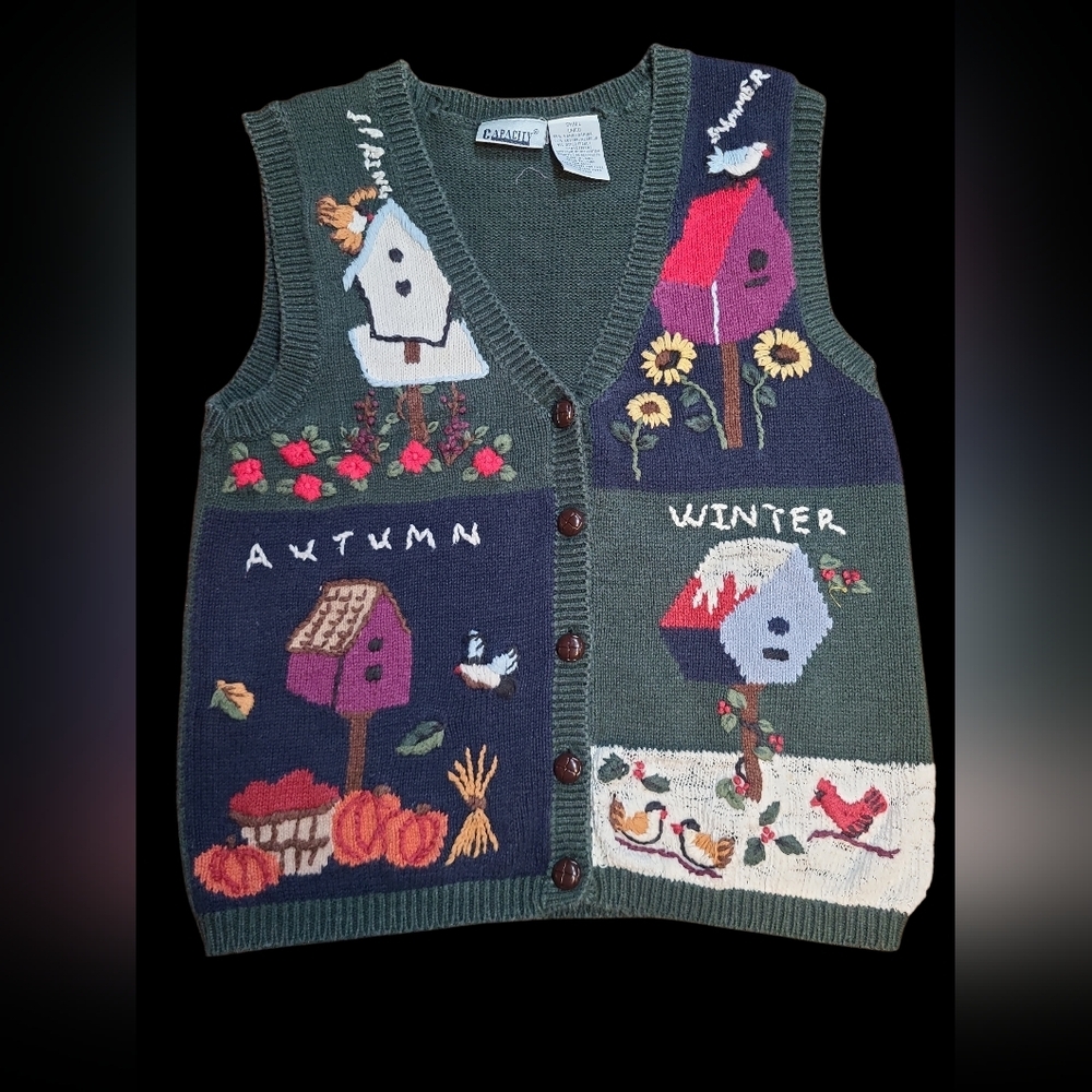 Fallacy Women's Green Sweater Vest